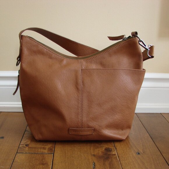 Lucky Brand Handbags - Lucky Brand Leather Purse Shoulder Bag Boho Hobo Tan Brown
